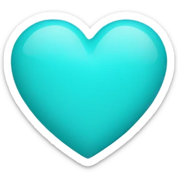cyan heart sticker