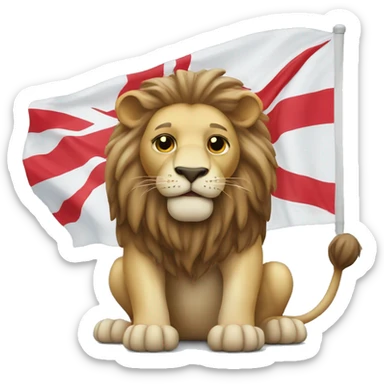 lion with an england flag sticker