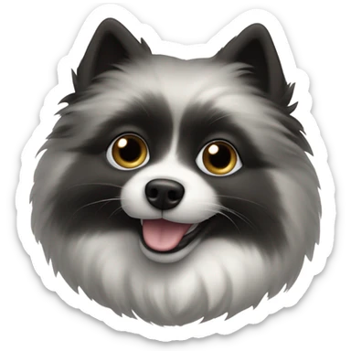Spitz nain noir et blanc  sticker