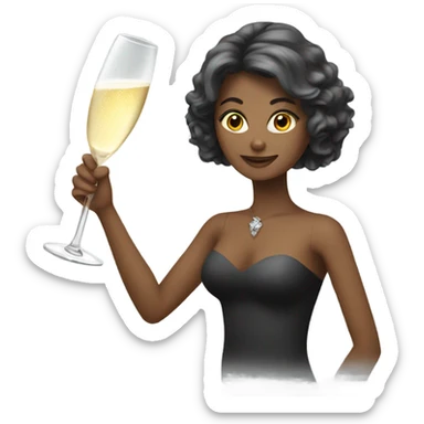 Femme avec coupe de champagne  sticker