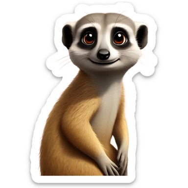 meerkat with heart and koala sticker