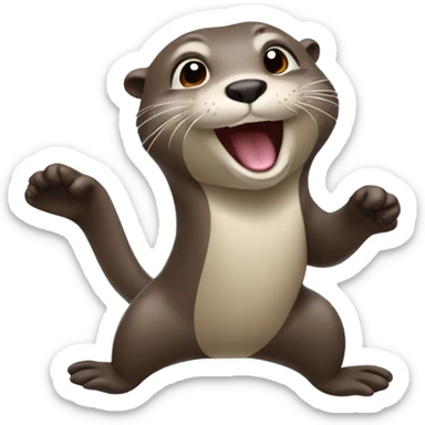 An otter doing a Hang loose sticker
