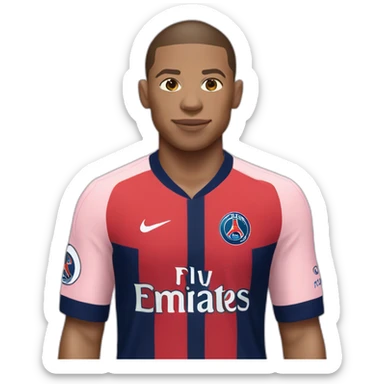 mbappe wearing a psg kit sticker