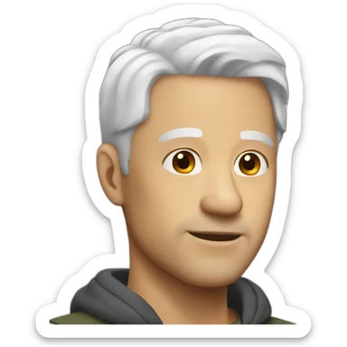 Man 46 years old White hair sticker