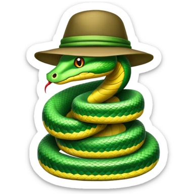 snake woth a hat sticker