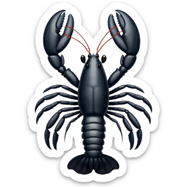 White and black white lobster  sticker