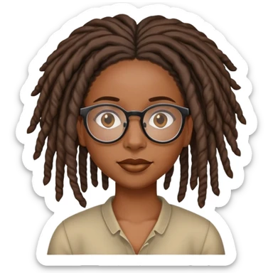 Black girl with locs and glasses sticker
