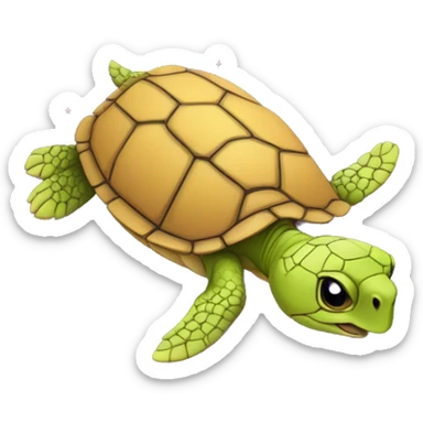 Une tortue se reposant sur une étoile violette sticker