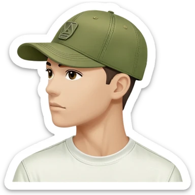 Diesel brand cap in khaki green color, baseball cap style with Diesel logo on front, military green hat sticker