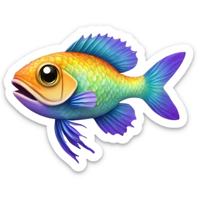 colorful exotic scaley fish sticker