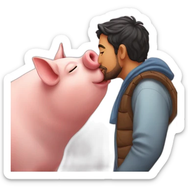 arabic guy kissing a pig sticker