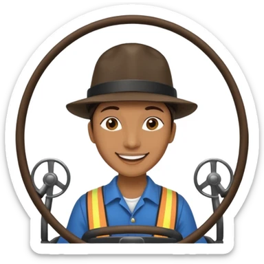 Fairground Staff Ride Operator at Controls sticker