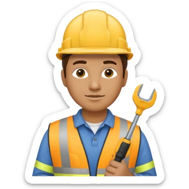 construction worker with screwdriver in his hand sticker