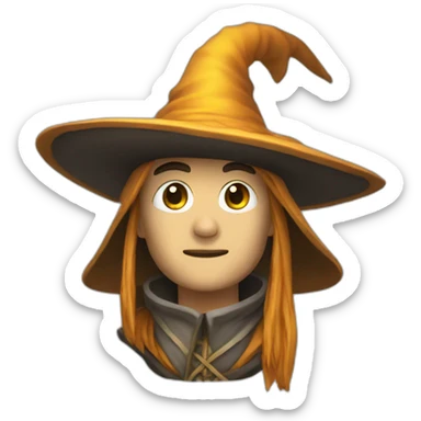 a long mage hat sticker