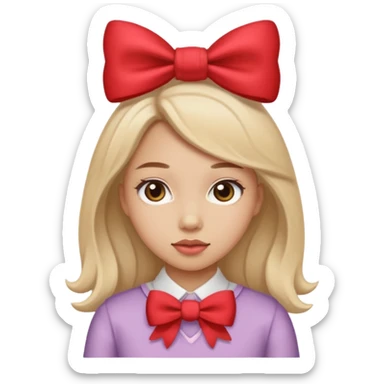 menina com laço  sticker