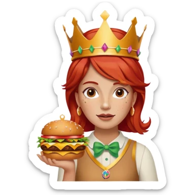 The McDonald's mascot mixed with the Wendy's Mixcot mixed with the Burger King mascot mixed with Taco Bell. sticker