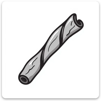 A black and white doodle of a cinnamon stick sticker