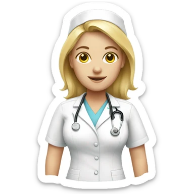 Blonde nurse sticker