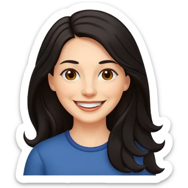 Mature woman with long dark hair sticker