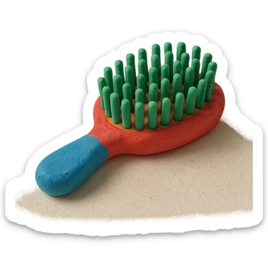 claymation style hairbrush sticker