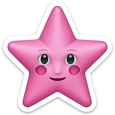 Pink star without a face sticker