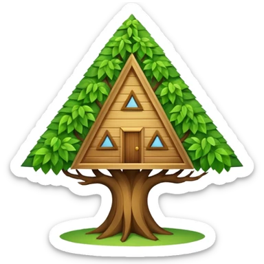 triangle tree house sticker