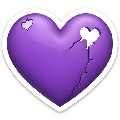 Broken purple heart sticker