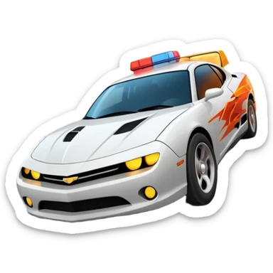 An icon showing an action-packed scene with a character driving a fast car through a bustling city, inspired by GTA 4. The design features dynamic movement, with explosions and chaos in the background, symbolizing high-speed chases and intense action. Transparent background. sticker