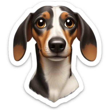 Arlequin Dashchund sticker