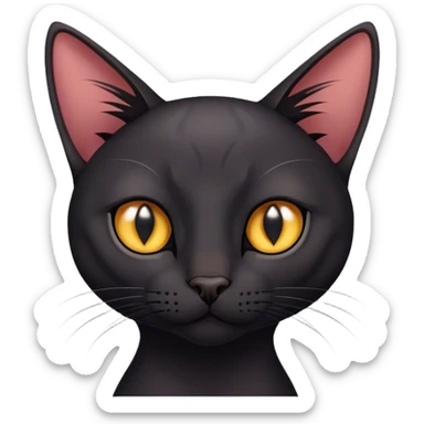 black oriental cat sticker