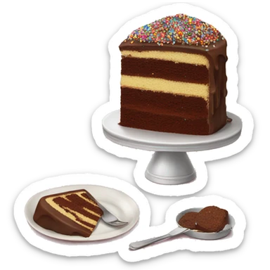 Cake with chocolate chips and sprinkles  sticker