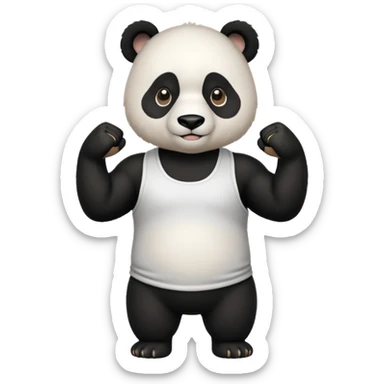 flexing panda bear with tanktop sticker