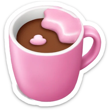 pink hot chocolate mug sticker