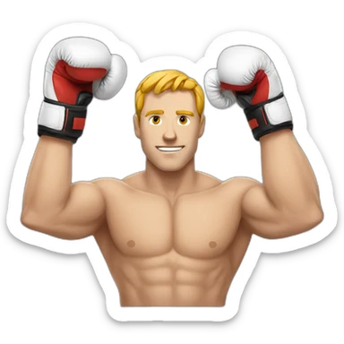 White man Boxer with tiger power  sticker