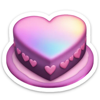 Iridescent heart shaped cake sticker