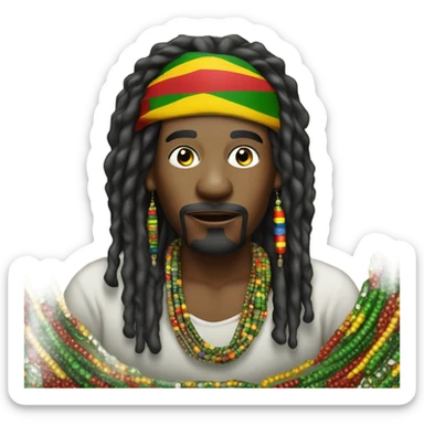 Rasta Man smoking  sticker