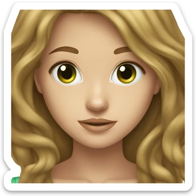 light brown hair green eyes teen girl sticker