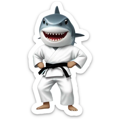 Shark in a karate gi sticker