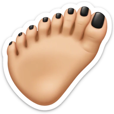 a foot toes with black toenail sticker