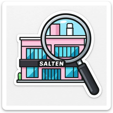 Make it cartoonish stickers: Add a magnifying glass over the partly pink, very stylish beauty salon building sticker