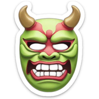 chewing gum japanese oni mask sticker