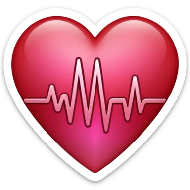 Precise and minimalist logo for MedSignal, red heartbeat pulse transforming into the letters ‘AI’, glowing edges with a metallic sheen, sleek design with clean white space, focusing on advanced healthcare technology and AI sticker