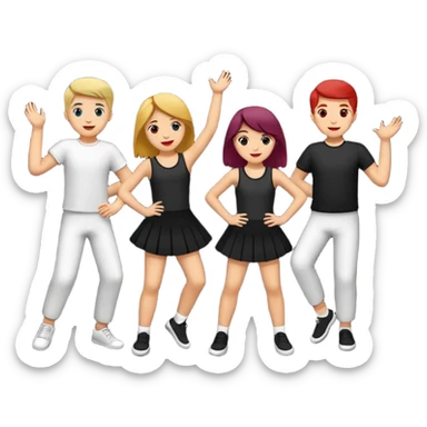 Schüler die auf einer schwarzen bühne tanzen mit dunlem hintergrund sticker