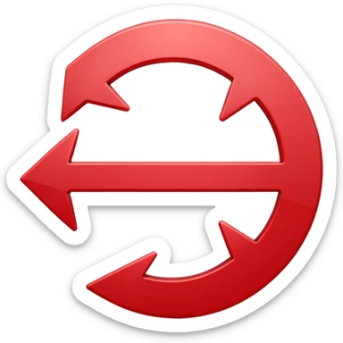 Prompt 15: "Is your backup plan."
Graphic: 🔄 Refresh/loop arrows icon (white with red highlights).
Animation: Arrows rotate smoothly.
Background: Transparent. sticker