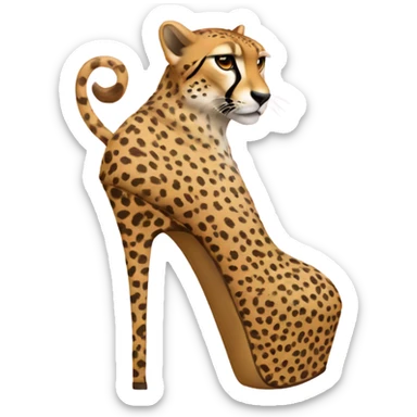 A cheetah  wearing high heels sticker