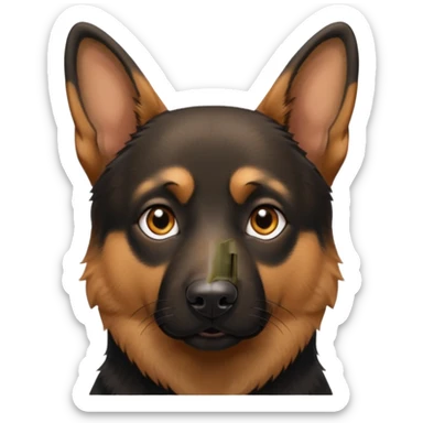Pastor alemán color negro marrón sticker