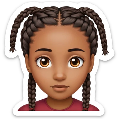 black girl with braids and with her eyebrows raised being curious sticker