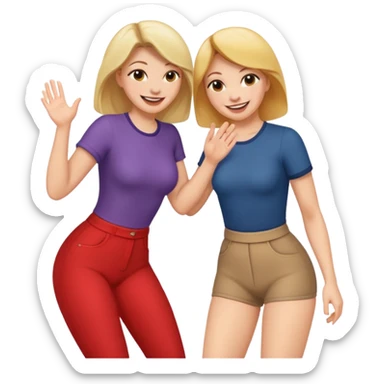 femme qui tape les fesses d’une autre femme sticker