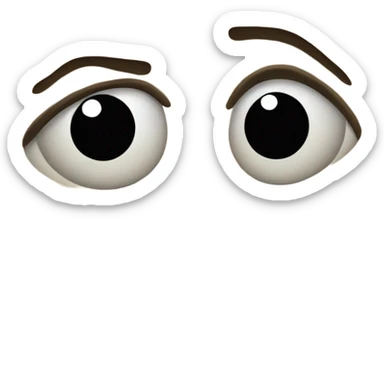 Two eyes looking disgusted and side way sticker