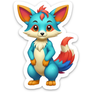 colorful anthro fursona Fakemon sticker